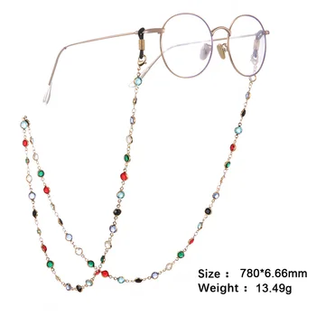 Dawapara Krāsains Kristāla Pērlītēm Briļļu Turētājs Modes Brilles, Ķēdes Sieviešu Acu Piederumi, Kakla Siksnas Vadu Saulesbrilles String