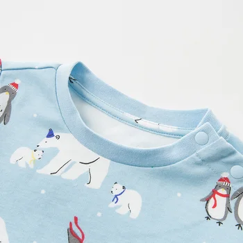 DB12185 dave bella pidžamas komplekts baby boy bērnu rudens ziemas mājas Apģērbu Karikatūra izdrukāt garām Piedurknēm bērnu Sleepwear Uzvalks