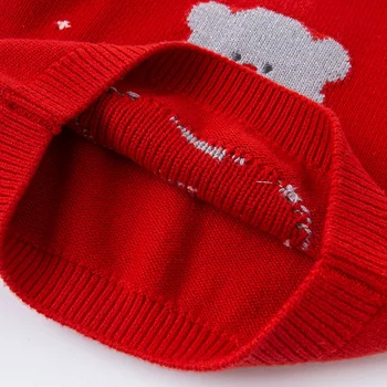 DB14923 dave bella ziemas cute baby meitenes Ziemassvētku loku karikatūra adīts džemperis bērniem, modes toddler boutique topi