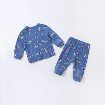 DBJ15358 dave bella rudens bērnu unisex modes karikatūra drukāt pidžamas jaundzimušo bērnu apakšveļa gadījuma sleepwear 2 gab uzvalks