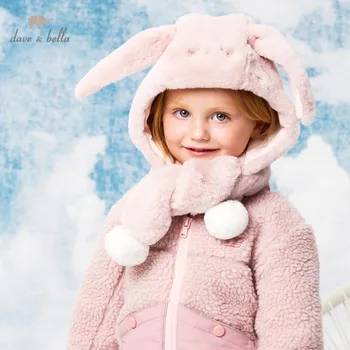 DBM15617 dave bella ziemas jauno dzimis mazulis meitenes cute bunny cepuri meitenes zēni modes adīta cepurīte