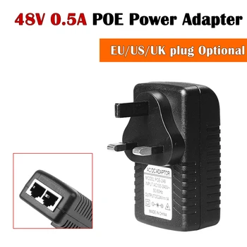 DC 48V 0.5 A 24W Poe inžektors Power Over Ethernet Adapteri IP Kameras Wifi POE Inžektors Sienas, Piegāde UK MUMS, ES Plug Iespējas