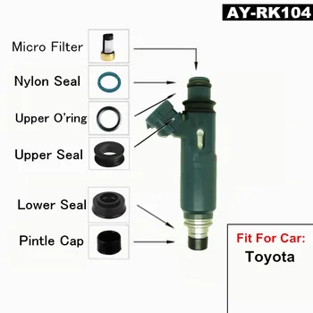 Degvielas inžektors remonta komplekts gumijas blīves komplekti klp filtri Toyota 4E 4EFE Dzinējiem OEM 23250-11120 2325011120 (AY-RK104)