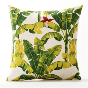 Dekoratīvie mest spilvens gadījumā yellow green leaf lapām spilvena segums, dīvāns krēsls būtiska cojines capa de almofadas 45x45cm