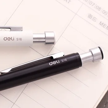 Deli S16 Nospiediet Neitrāls Metāla Pildspalva 0.5 mm, gluda Rakstīšanas gēla tintes Pildspalva Skolas Preces, Melna Gēla Pildspalvas Gēla Pildspalvu 1