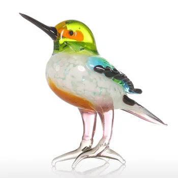 Delikāts Tiny Putnu Dāvanu Stikla Skulptūru Izsmalcinātu Izskatu Rotājumu Dzīvnieku Statuetes Handblown Mājas Dekoru Multicolor Mākslas Darbu
