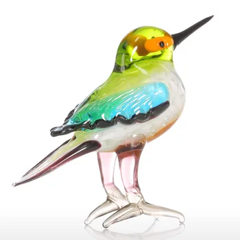 Delikāts Tiny Putnu Dāvanu Stikla Skulptūru Izsmalcinātu Izskatu Rotājumu Dzīvnieku Statuetes Handblown Mājas Dekoru Multicolor Mākslas Darbu