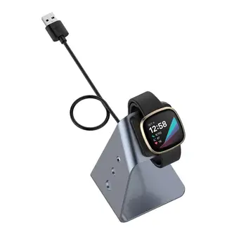 Desktop Dock Staciju, Lādētāju, Adapteri Versa3 Smartwatch Bāzes Turētājs, USB Uzlādes Kabelis Vadu Kandidēt Fitbit Sajūtu Versa 3 Skatīties