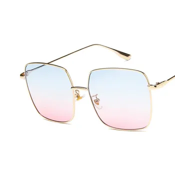 DHM Modes Laukumā Lielgabarīta Saulesbrilles Sieviešu Vintage Lielas Saules brilles Rāmis Sieviešu Toņos okulary Brilles UV400