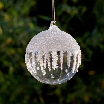 Diametrs=8cm Caurspīdīga Stikla Pasaulē Ziemassvētku Eglītes Kulons Apdare Uzlīmēšanu Krelles Amatnieku Bumbiņu Rotājumu