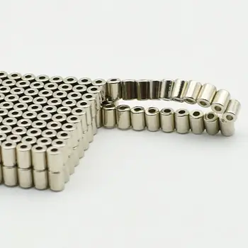 Diametrāli Magnēts Mini Dia. 2.5x1x3.4mm NdFeB Iekšējo 1mm Caurumu N42 Vibrāciju, Mehānisko Magnēts Neodīma Pastāvīgie Magnēti