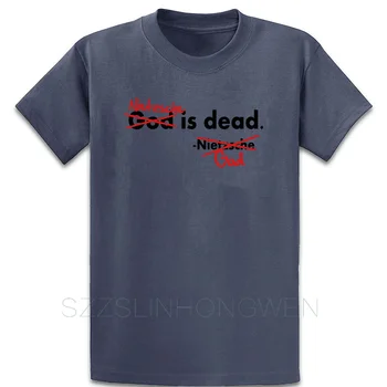 Dievs Nīče Ir Miris Vektoru Dizaina T Krekls Pretgrumbu Pavasara Rudens Kokvilnas O-Veida Kakla Komiski Vintage Izveidot Jaunums Krekls