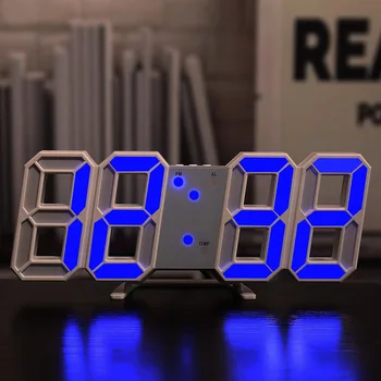 Digitālais pulkstenis modinātājs gultas led galda pulkstenis rotā sienas pulkstenis digitālais pulkstenis elektronisko desktop pulkstenis ar termometru