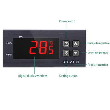 Digitālais Temperatūras regulators 220V 12V 24V 2 Releja Termostats Kontrolieris Inkubatoru Apkures, Dzesēšanas Thermoregulator
