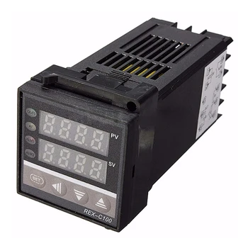Digitālā 220V PID REX-C100 Temperatūras Kontrolieris + max.40A PSR + K Termopāri, PID Kontrolieris Set + Siltuma Izlietnes