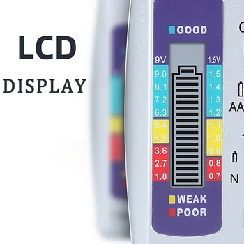 Digitālā Akumulatoru Testeris LCD Displejs C D N AA AAA 9V 1,5 V Pogu Šūnu Akumulatora Jaudas Pārbaude, Detektora Kapacitāte Diagnostikas Instrumenti