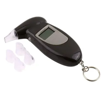 Digitālā Alcohol Breath Tester Analizators ar Detektoru Tests Keychain Breathalizer Breathalyser Ierīces LCD Displejs