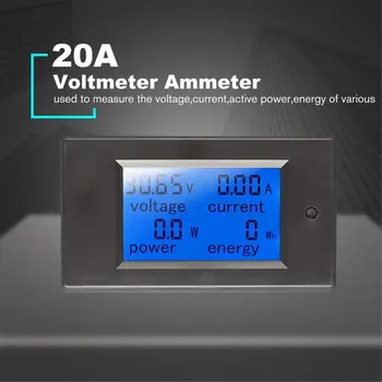 Digitālā Jaudu, Enerģijas Mērītājs DC Voltmetrs Ammeter Wattmeter Khw Jauda Monitors Ar Bīdāmām Spriegums Strāvas Testeri Akumulatoru Testeris