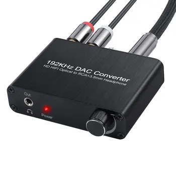 Digitālā uz Analogo Audio Converter Adapteris DTS AC-3 līdz 2.0 CH APK Optiskā, Koaksiālā uz RCA un 3,5 mm Jack 5.1 ch Digitālā Audio Dekoderi