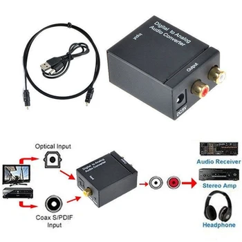 Digitālā uz Analogo Audio Converter, Optisko Fiber Toslink Koaksiālā Signāla uz RCA R/L Audio Decoder SPDIF LTV APK Pastiprinātājs