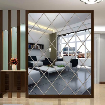 Dimanta Formas Spogulis Sienas Uzlīmes, Dzīvojamās Istabas, Guļamistabas Sienas Dekori 3D Trīsstūri Akrila Sienas Uzlīmes Mākslas Nama Dekorēšana