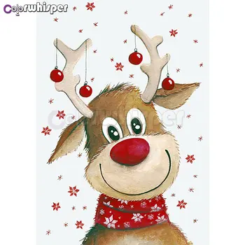 Dimanta Krāsošana 5D Pilnu Kvadrātveida/Kārtas Urbt Ziemassvētku Briežu Sniegavīrs Santa klaus Sniega Skatuves 5D Dimanta Izšuvumu Glezniecības Z940