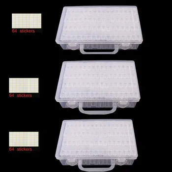 Dimanta Krāsošanas Piederumi 64 Tīkla Konteineru Kastes DIY Diamant Izšuvumi Mozaīkas Rīki Biezumu caurspīdīgas Plastmasas Urbšanas somas