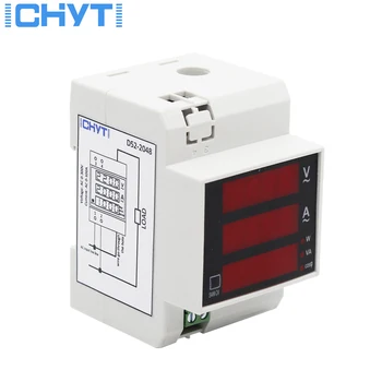 DIN-sliede Multi-funkciju, LED Digitālo Skaitītāju AC 80-300V 0-100A Aktīvās Jaudas Koeficients Elektriskās Enerģijas Ammeter Voltmetrs DIY