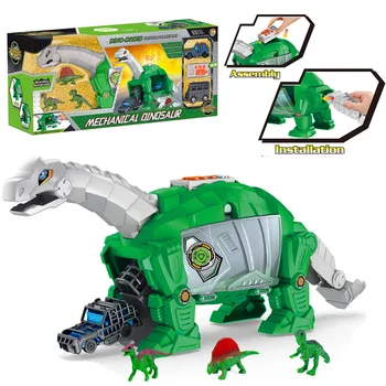Dinosour Uzglabāšanai Pārvadātāja automašīnas mehāniskā Dinozauri ietilpst mini dinozauru & auto skaņas, gaismas rotaļlietas juguetes zabawki bērniem
