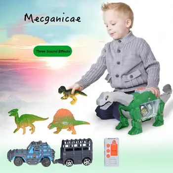 Dinosour Uzglabāšanai Pārvadātāja automašīnas mehāniskā Dinozauri ietilpst mini dinozauru & auto skaņas, gaismas rotaļlietas juguetes zabawki bērniem