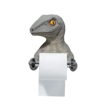 Dinozauru statuja papīra dvieļu turētājs ūdensizturīgs roll turētājs, tualetes papīra turētājs sveķu papīra turētājs sienas karājas apdare