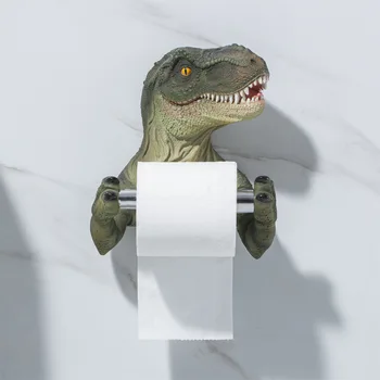 Dinozauru statuja papīra dvieļu turētājs ūdensizturīgs roll turētājs, tualetes papīra turētājs sveķu papīra turētājs sienas karājas apdare