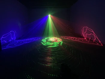 Disco lāzera gaismas RGB 3in1 krāsa staru, gaismas dj efektu, projektoru, skeneri, lāzera 25in1pattern animācija skatuves apgaismojums