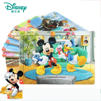 Disney 30 Gabals Princese Saldēti Mickey Koka Kastē Puzzle Pirmskolas Izglītību Bērniem Apakšējā Lodziņā Puzzle Rotaļlietas Bērniem