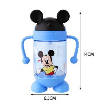 Disney 380ml Bērniem, Barošanas Kauss Cartoon Mickey Mouse Tases Mazs Bērns Zēni Meitenes Noderīgu Pudeles, Ūdens Pudeles, Bērnu Bērni Tējkanna