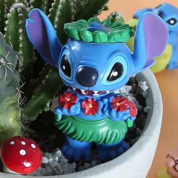Disney 8 Gabali / daudz Havaju Lilo Un Stitch 5-7.5 cm Mini Dūriens Rotaļlietas Attēls, Anime Rīcības Attēls Lelle Mājās Partijas Apdare Rotaļlietas