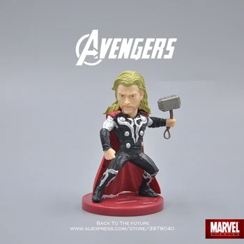Disney Brīnums Avengers Thor 5cm Q versija Rīcības Skaitlis Poza Anime Apdare Kolekcija Statuetes Rotaļlietas paraugs bērniem