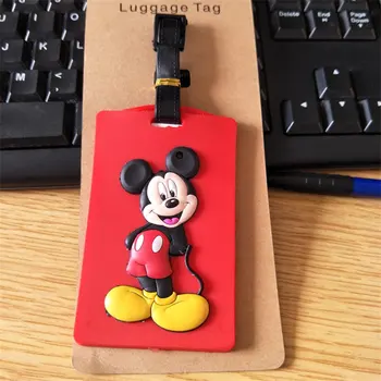 Disney cartoon Mickey Mouse bagāžas birkas lietā ID Adrese Turētājs Bagāžas Iekāpšanas Frāzi portatīvo etiķetes Silīcija Donald Duck Daisy