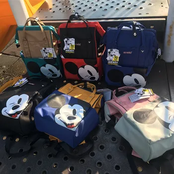 Disney cartoon Mickey mouse pāris macaron mugursoma dāma plīša mugursoma bērnu, meiteņu un zēnu schoolbag ceļojuma somas