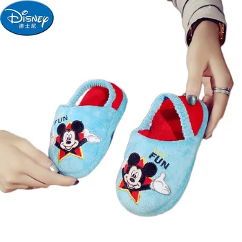 Disney jaunu bērnu ziemas gudrs Mickey mouse bērnu kokvilnas čības iekštelpu čības zēniem un meitenēm, neslīdoša mājas apavi Minnie