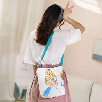 Disney jaunu cartoon pleca soma meitene modes lielu jaudu messenger bag studentu auduma mākslas somā gadījuma audekls uzglabāšanas maiss