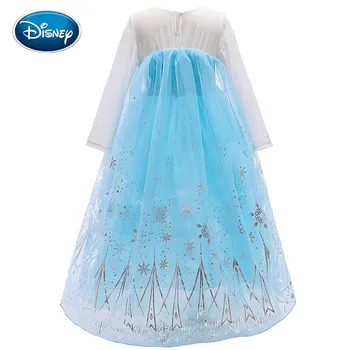 Disney Jaunu Saldēti 2 Ģērbties Cosplay Anna Elsa Kleita Baby Girl Dress Pērle mežģīņu kleita Meitene Kleitas Helovīni Ziemassvētki Bērnu Drēbes