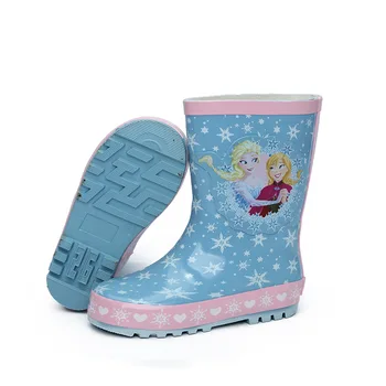 Disney karikatūra meitene princese lietus zābaki zilā, rozā gumijas neslīdošu lietus zābaki studentu kurpes ūdens kurpes saldētas sniega zābaki