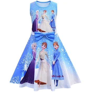 Disney Ledus Sniega Karaliene Vasarā Meitenes Kleita Bērni Cosplay Kostīms Puse Saldēti Elza Anna Kleitas, Bērnu Bērnu Apģērbu