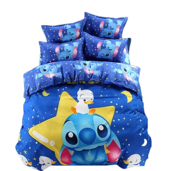 Disney Lilo & Stitch Šuves tēma Četri komplekti, bērnu gultas Komiksi palagu sega, spilvendrāna, Bērnu mājas Telpu plānojums