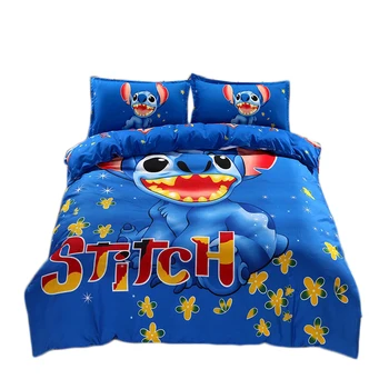 Disney Lilo & Stitch Šuves tēma Četri komplekti, bērnu gultas Komiksi palagu sega, spilvendrāna, Bērnu mājas Telpu plānojums