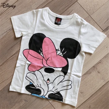 Disney Mickey Minnie Mouse, Karikatūra Vasaras T-krekli Meitenēm Bērnu Apģērbs ar Īsām Piedurknēm Kokvilnas Bērnu T Krekli Zēniem, Topi, t-veida
