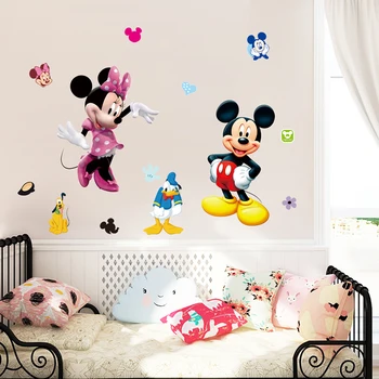 Disney Mickey Mouse, Karikatūra Sienas Uzlīmes Bērnistabai Bērnu Guļamistaba Rotājumi, Mājas Dekoru, Sienas Mākslas Komiksu Dzīvniekiem, Sienas Uzlīmes