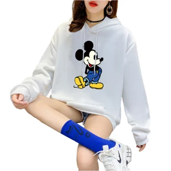 Disney Mickey Mouse sieviete rudenī un ziemā pulovers pelēkā vārna gadījuma vīriešiem un sievietēm, pāriem, modes karikatūra Streetwear drēbes