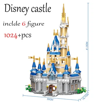 Disney Pasaku Parkā Fantāzija Pils 4 in 1 Modeļa Saderīgs Ar Legoinglys Celtniecības Bloku Komplekts Bērnu Rotaļlietas Bērniem Dāvanu